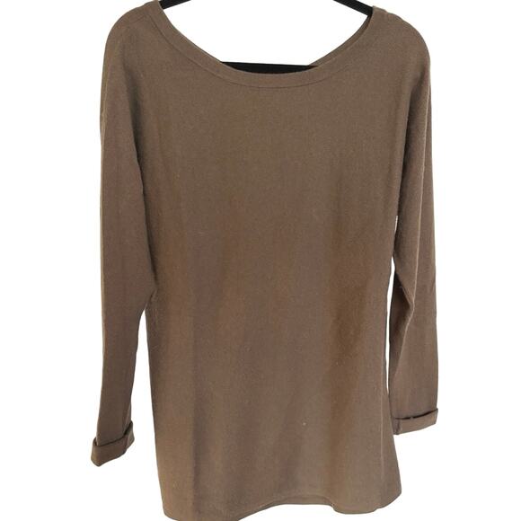 Vince Chocolate Brown Wool Cashmere Blend Sweater Minimalist Classic Medium - Picture 1 of 6